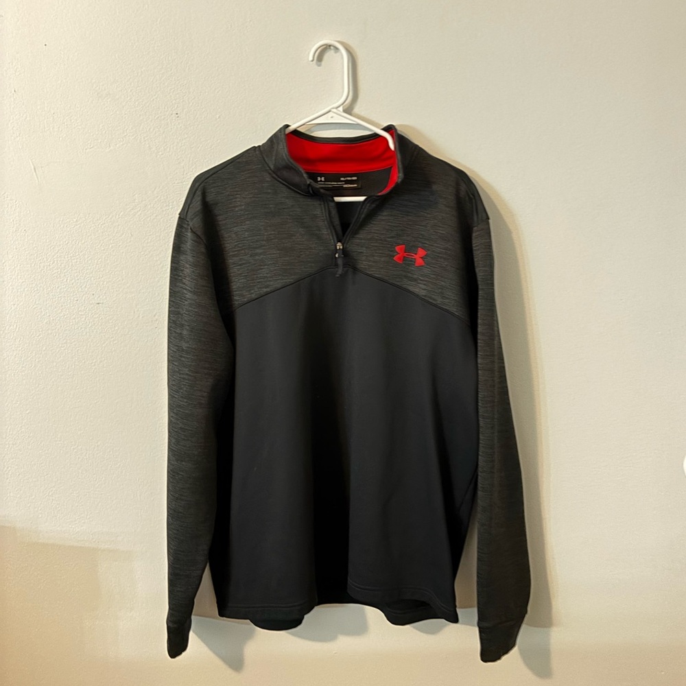 Under Armour Black and Red ColdGear Pullover